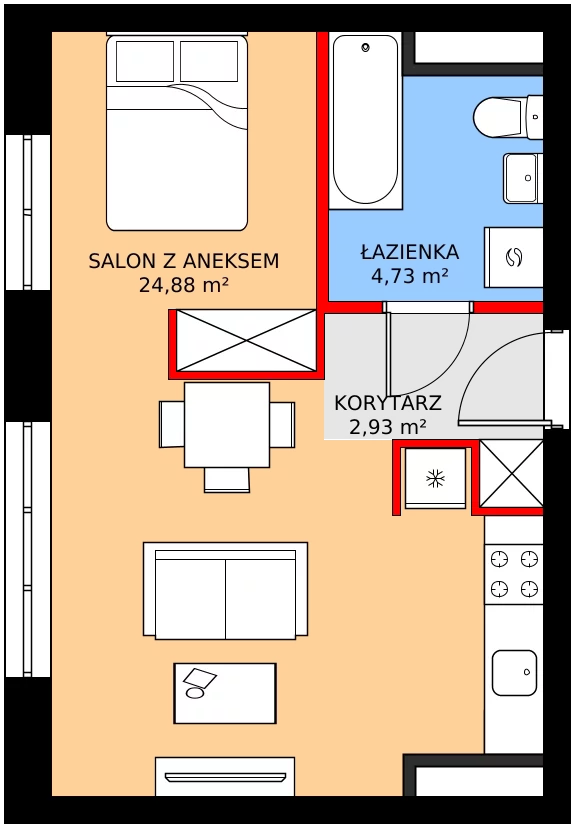 Zalety mieszkania 33.85 m², C1/121