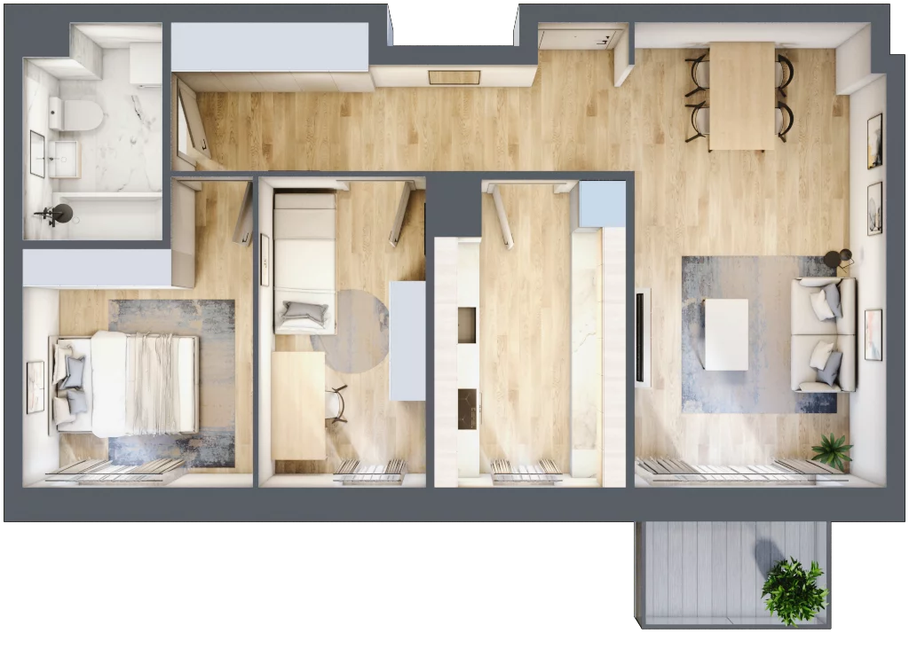 3 pokoje, mieszkanie 61,10 m², piętro 6, oferta nr C1/173, Classic Ursus, Warszawa, Ursus, Szamoty, ul. Dyrekcyjna
