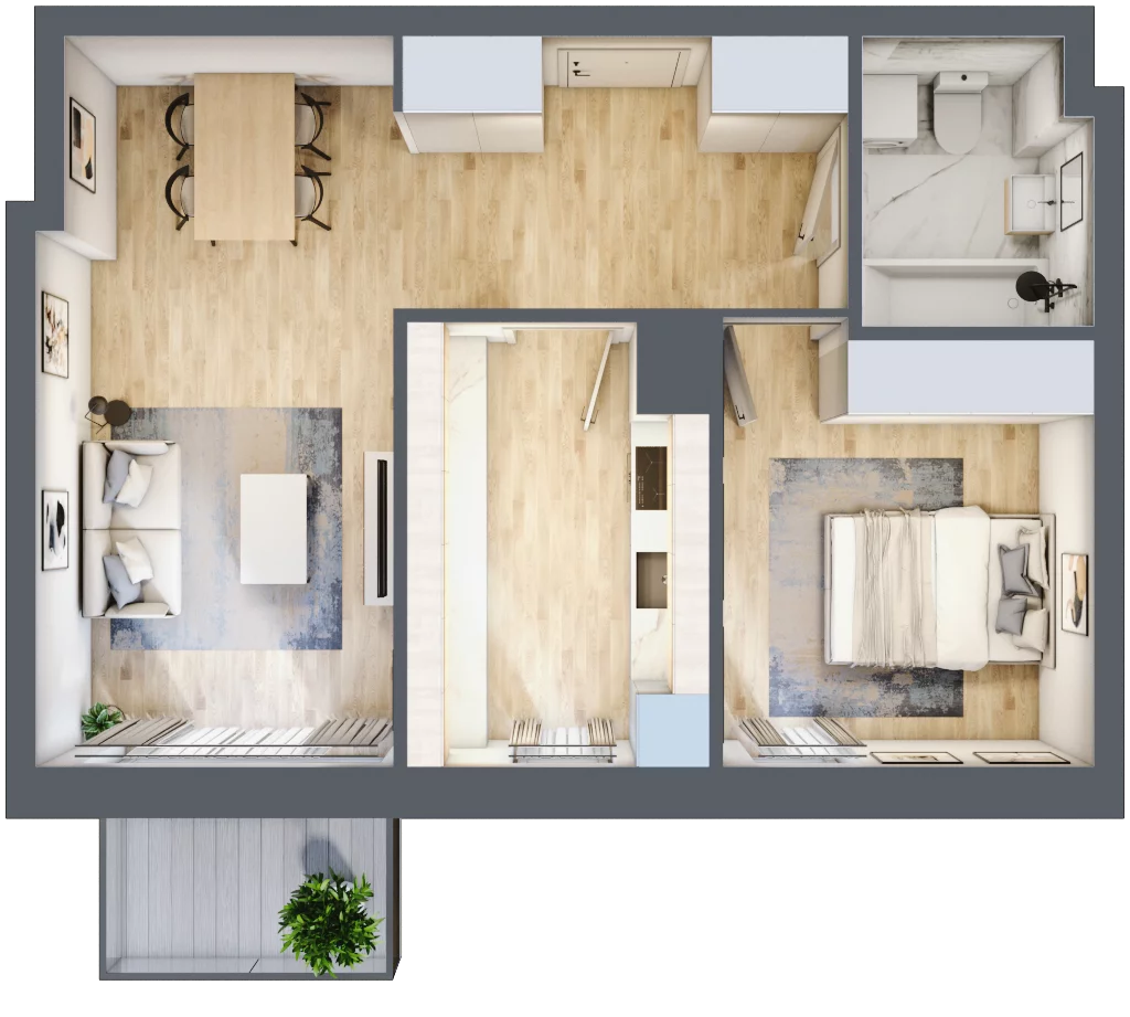 2 pokoje, mieszkanie 48,26 m², piętro 6, oferta nr C1/109, Classic Ursus, Warszawa, Ursus, Szamoty, ul. Dyrekcyjna