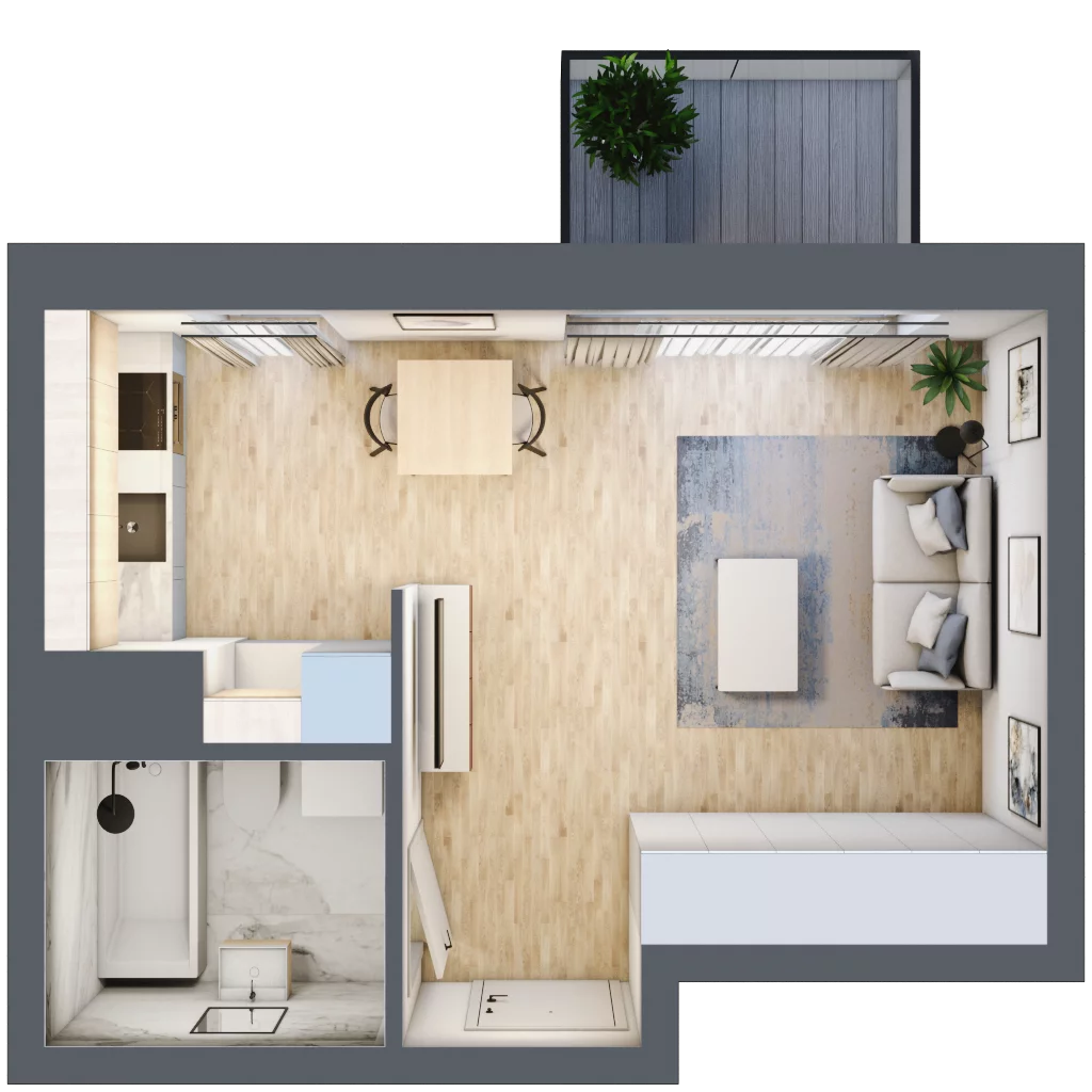 1 pokój, mieszkanie 28,06 m², piętro 6, oferta nr C1/168, Classic Ursus, Warszawa, Ursus, Szamoty, ul. Dyrekcyjna
