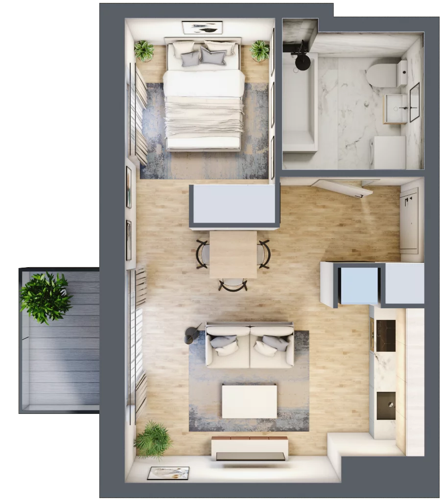 1 pokój, mieszkanie 34,03 m², piętro 6, oferta nr C1/222, Classic Ursus, Warszawa, Ursus, Szamoty, ul. Dyrekcyjna