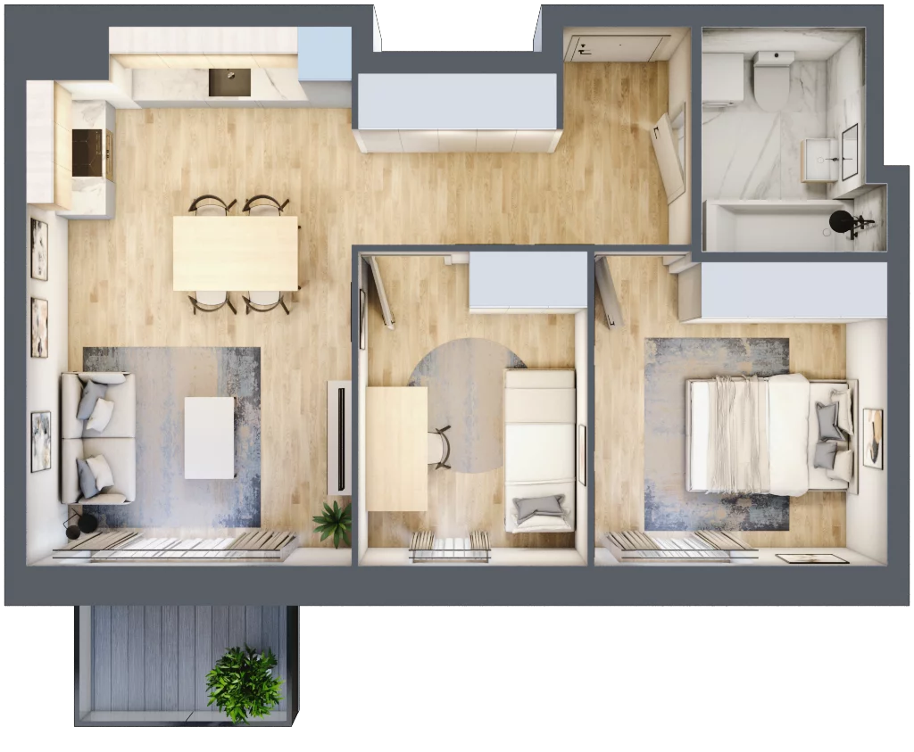 3 pokoje, mieszkanie 52,15 m², piętro 1, oferta nr C1/186, Classic Ursus, Warszawa, Ursus, Szamoty, ul. Dyrekcyjna