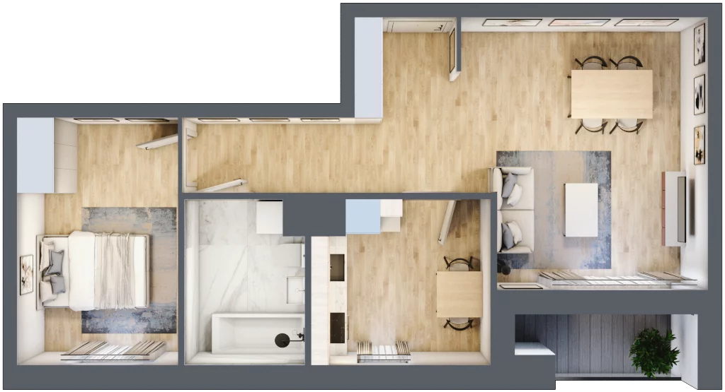 2 pokoje, mieszkanie 52,62 m², piętro 1, oferta nr C1/6, Classic Ursus, Warszawa, Ursus, Szamoty, ul. Dyrekcyjna