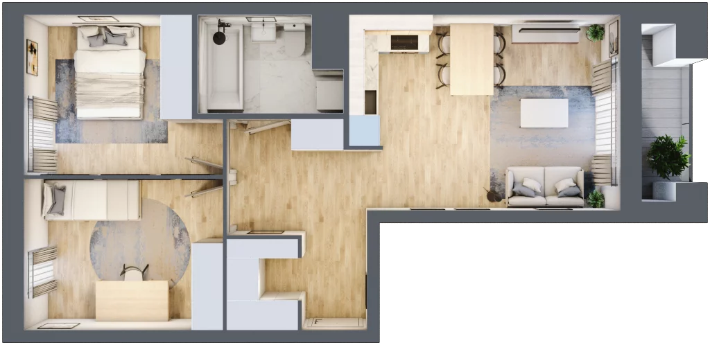 3 pokoje, mieszkanie 56,39 m², piętro 2, oferta nr C1/65, Classic Ursus, Warszawa, Ursus, Szamoty, ul. Dyrekcyjna