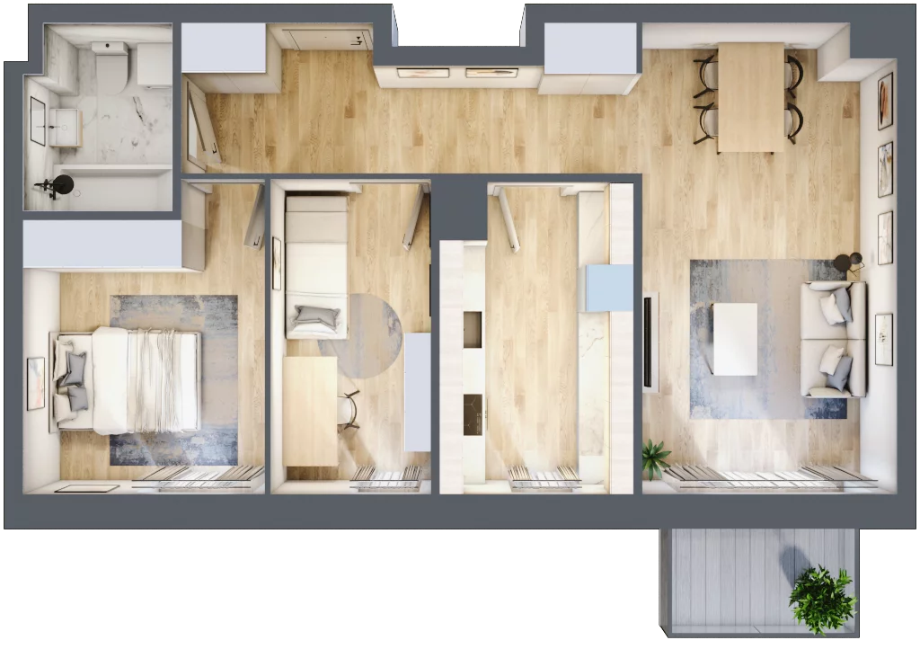 3 pokoje, mieszkanie 61,10 m², piętro 1, oferta nr C1/58, Classic Ursus, Warszawa, Ursus, Szamoty, ul. Dyrekcyjna