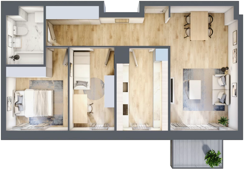 3 pokoje, mieszkanie 61,10 m², piętro 4, oferta nr C1/155, Classic Ursus, Warszawa, Ursus, Szamoty, ul. Dyrekcyjna