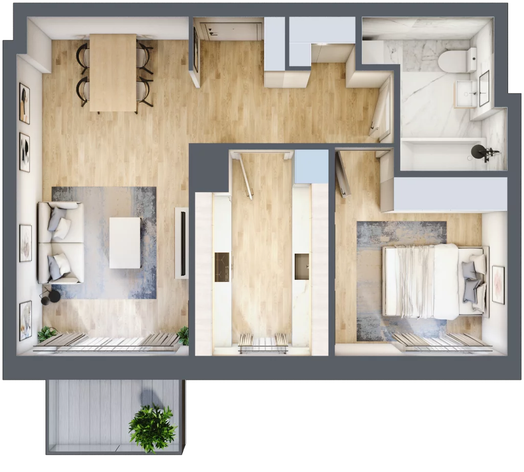 2 pokoje, mieszkanie 48,26 m², piętro 5, oferta nr C1/163, Classic Ursus, Warszawa, Ursus, Szamoty, ul. Dyrekcyjna