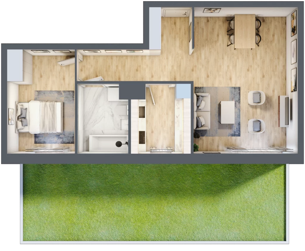2 pokoje, mieszkanie 57,23 m², parter, oferta nr C1/1, Classic Ursus, Warszawa, Ursus, Szamoty, ul. Dyrekcyjna