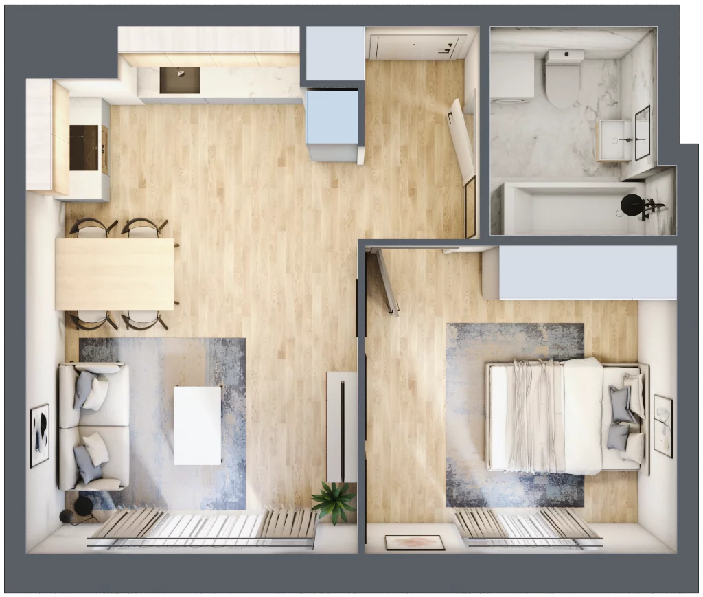 2 pokoje, mieszkanie 41,07 m², parter, oferta nr C1/50, Classic Ursus, Warszawa, Ursus, Szamoty, ul. Dyrekcyjna