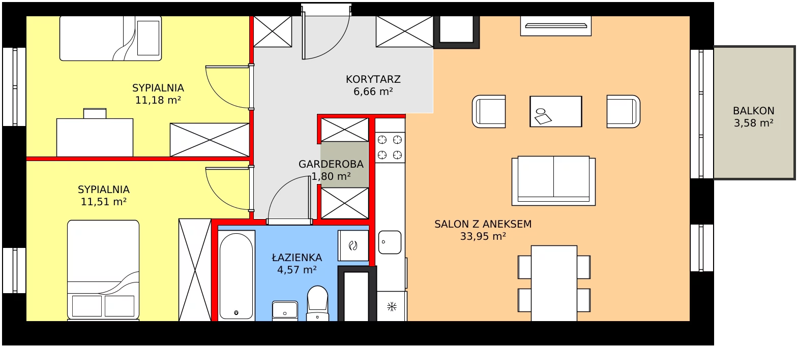 Zalety mieszkania 71.94 m², C1/188