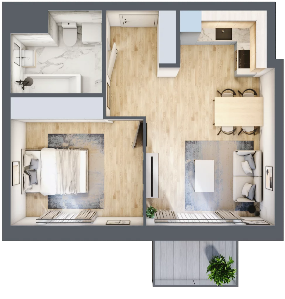 2 pokoje, mieszkanie 40,98 m², piętro 1, oferta nr C1/60, Classic Ursus, Warszawa, Ursus, Szamoty, ul. Dyrekcyjna