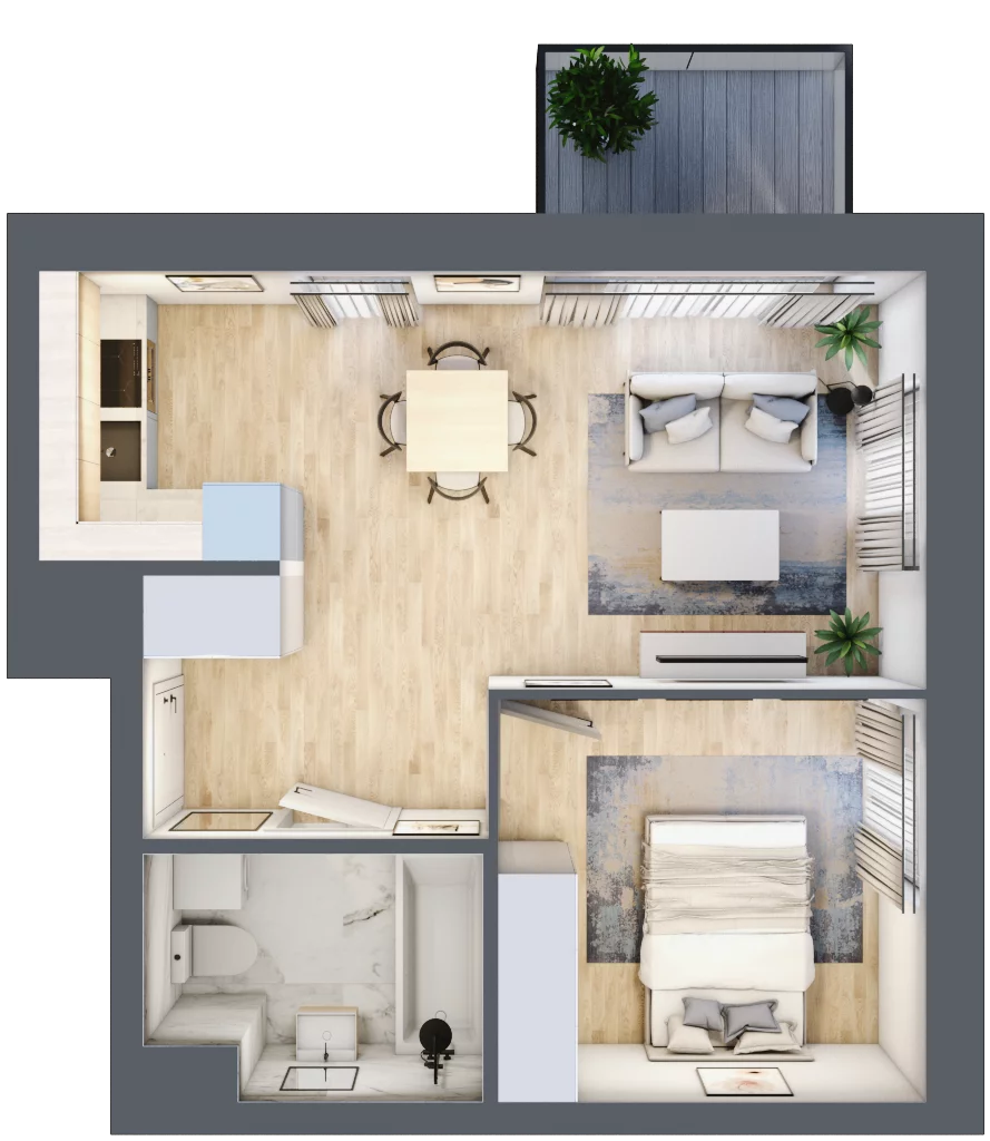 2 pokoje, mieszkanie 37,53 m², piętro 1, oferta nr C1/5, Classic Ursus, Warszawa, Ursus, Szamoty, ul. Dyrekcyjna
