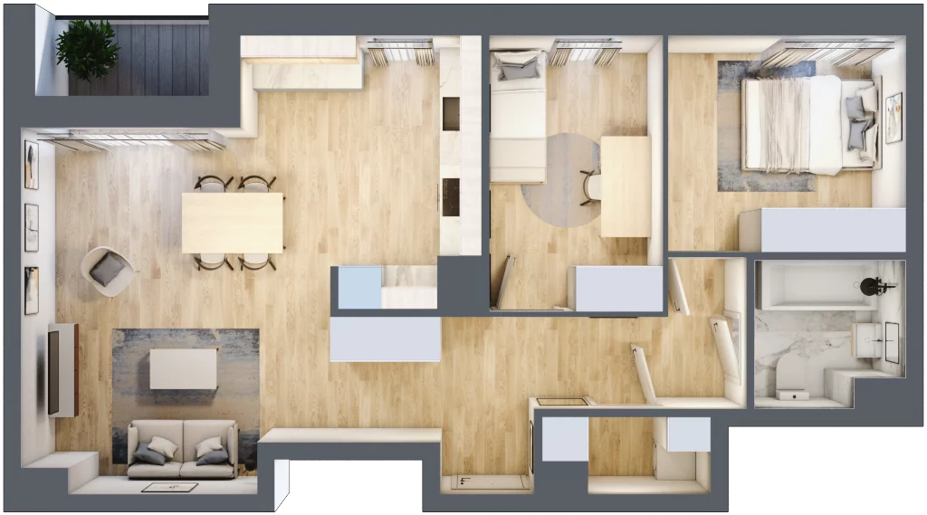 3 pokoje, mieszkanie 64,46 m², piętro 1, oferta nr C2/2, Classic Ursus, Warszawa, Ursus, Szamoty, ul. Dyrekcyjna