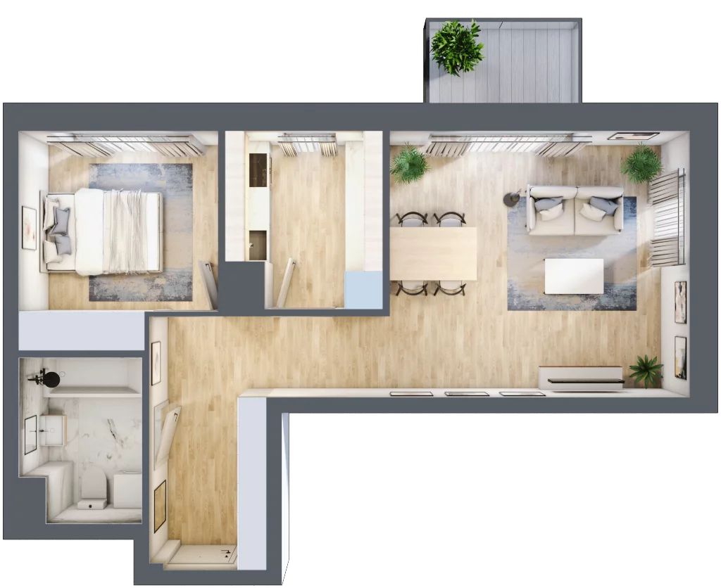 2 pokoje, mieszkanie 49,42 m², piętro 4, oferta nr C2/23, Classic Ursus, Warszawa, Ursus, Szamoty, ul. Dyrekcyjna