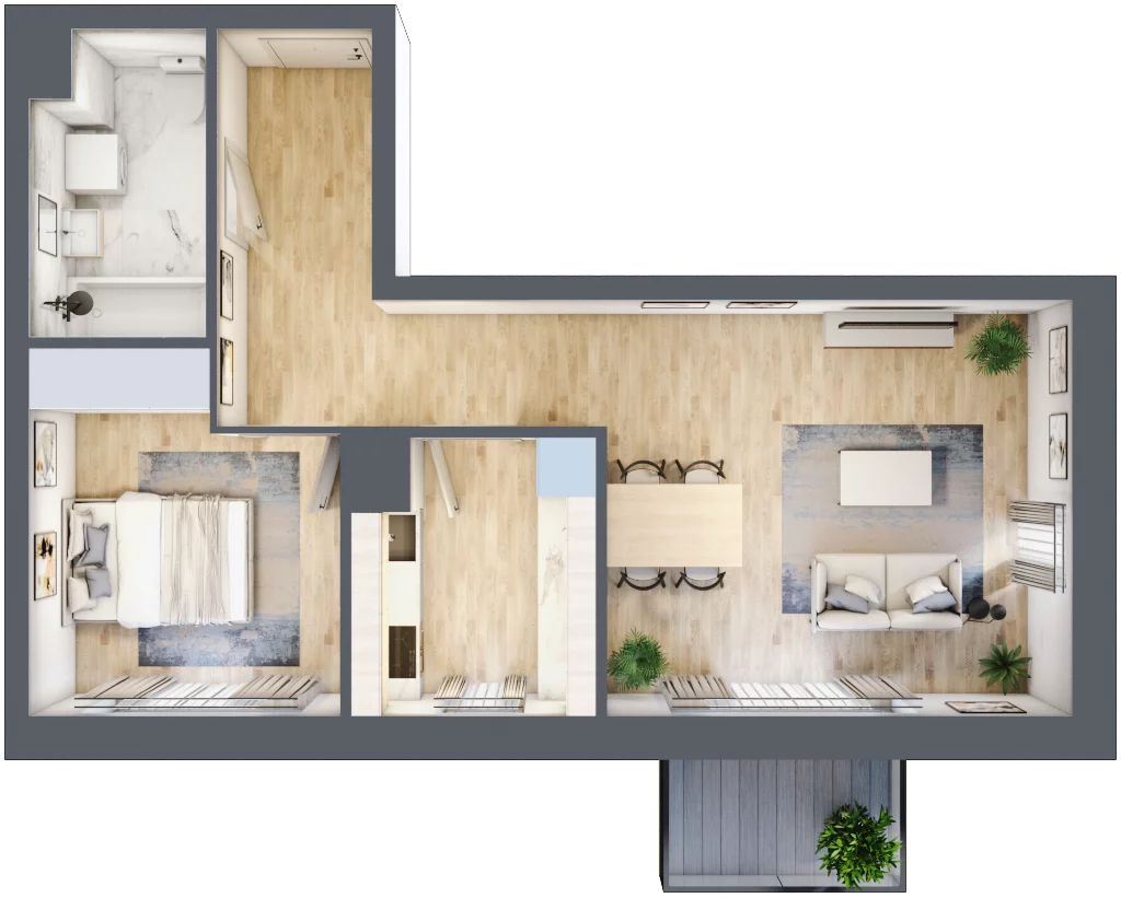 2 pokoje, mieszkanie 49,74 m², piętro 4, oferta nr C2/25, Classic Ursus, Warszawa, Ursus, Szamoty, ul. Dyrekcyjna