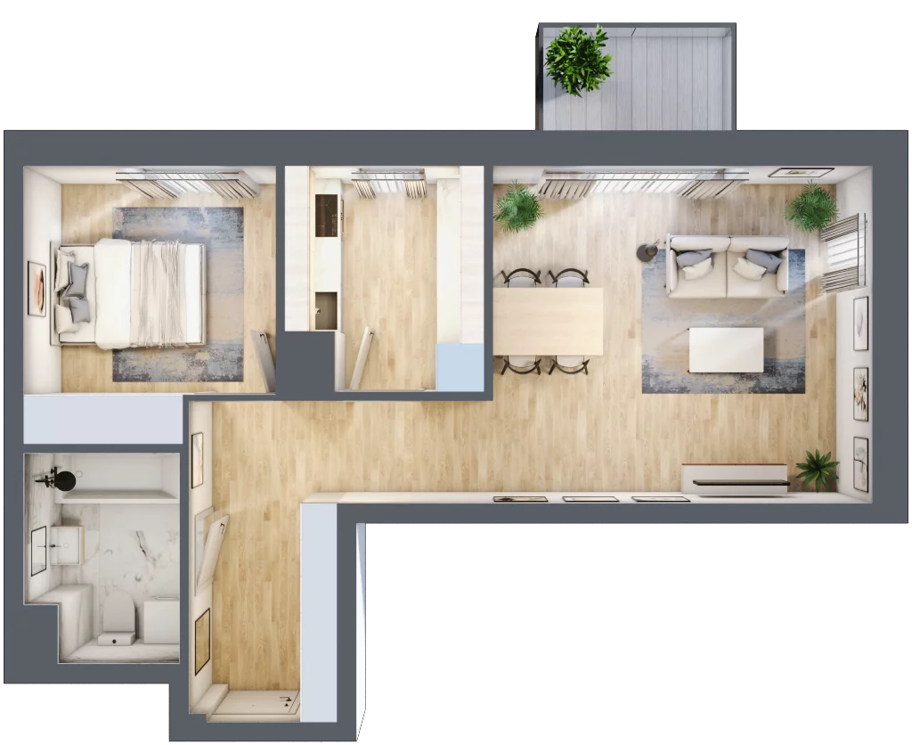 2 pokoje, mieszkanie 49,42 m², piętro 1, oferta nr C2/8, Classic Ursus, Warszawa, Ursus, Szamoty, ul. Dyrekcyjna