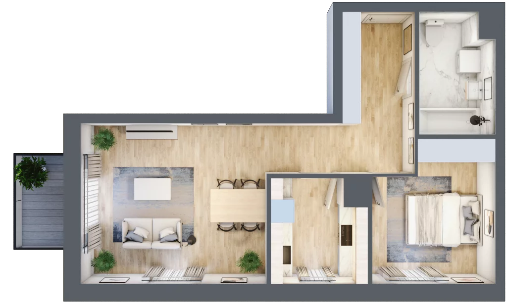 2 pokoje, mieszkanie 50,23 m², piętro 3, oferta nr C2/19, Classic Ursus, Warszawa, Ursus, Szamoty, ul. Dyrekcyjna