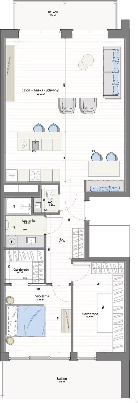 Apartament 89,23 m², piętro 3, oferta nr V08/3, Marina Royale, Darłowo, ul. Bulwar Zachodzącego Słońca 1