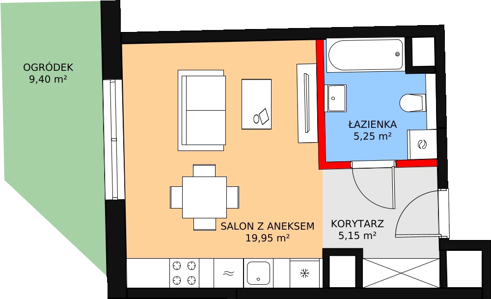 1 pokój, mieszkanie 30,35 m², piętro 1, oferta nr 3, Biała Kamienica, Łódź, Śródmieście, Osiedle Katedralna, ul. Więckowskiego 12