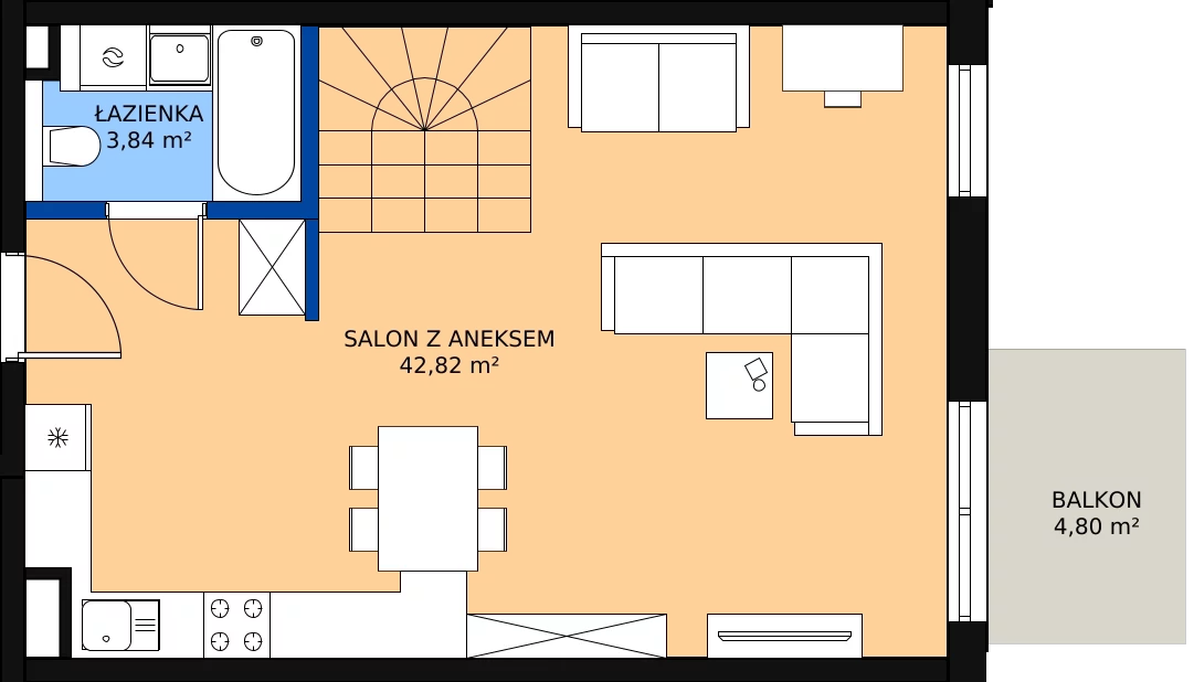 Zalety mieszkania 74.12 m², 24