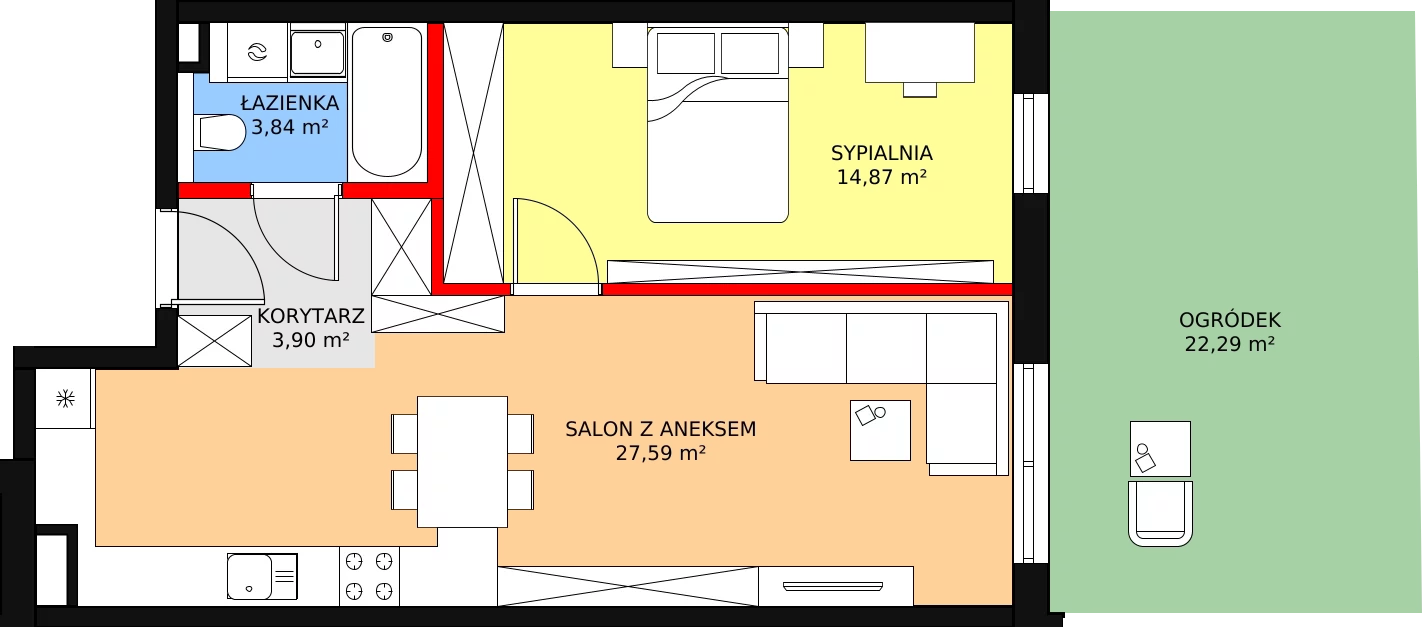 2 pokoje, mieszkanie 50,20 m², parter, oferta nr 30, Strumykowa, Warszawa, Białołęka, Nowodwory, ul. Strumykowa