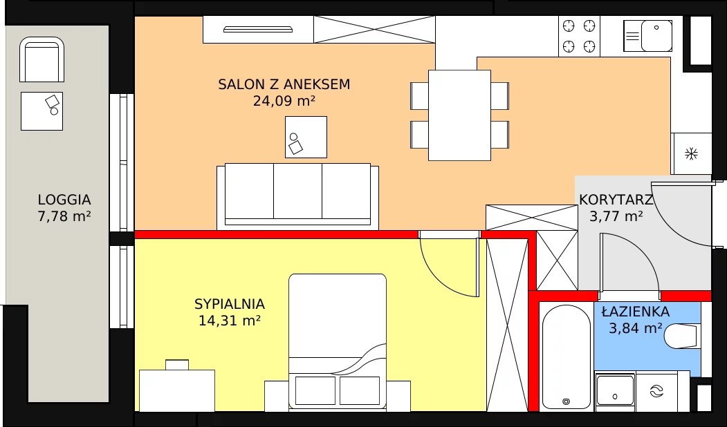 2 pokoje, mieszkanie 46,00 m², piętro 2, oferta nr 38, Strumykowa, Warszawa, Białołęka, Nowodwory, ul. Strumykowa