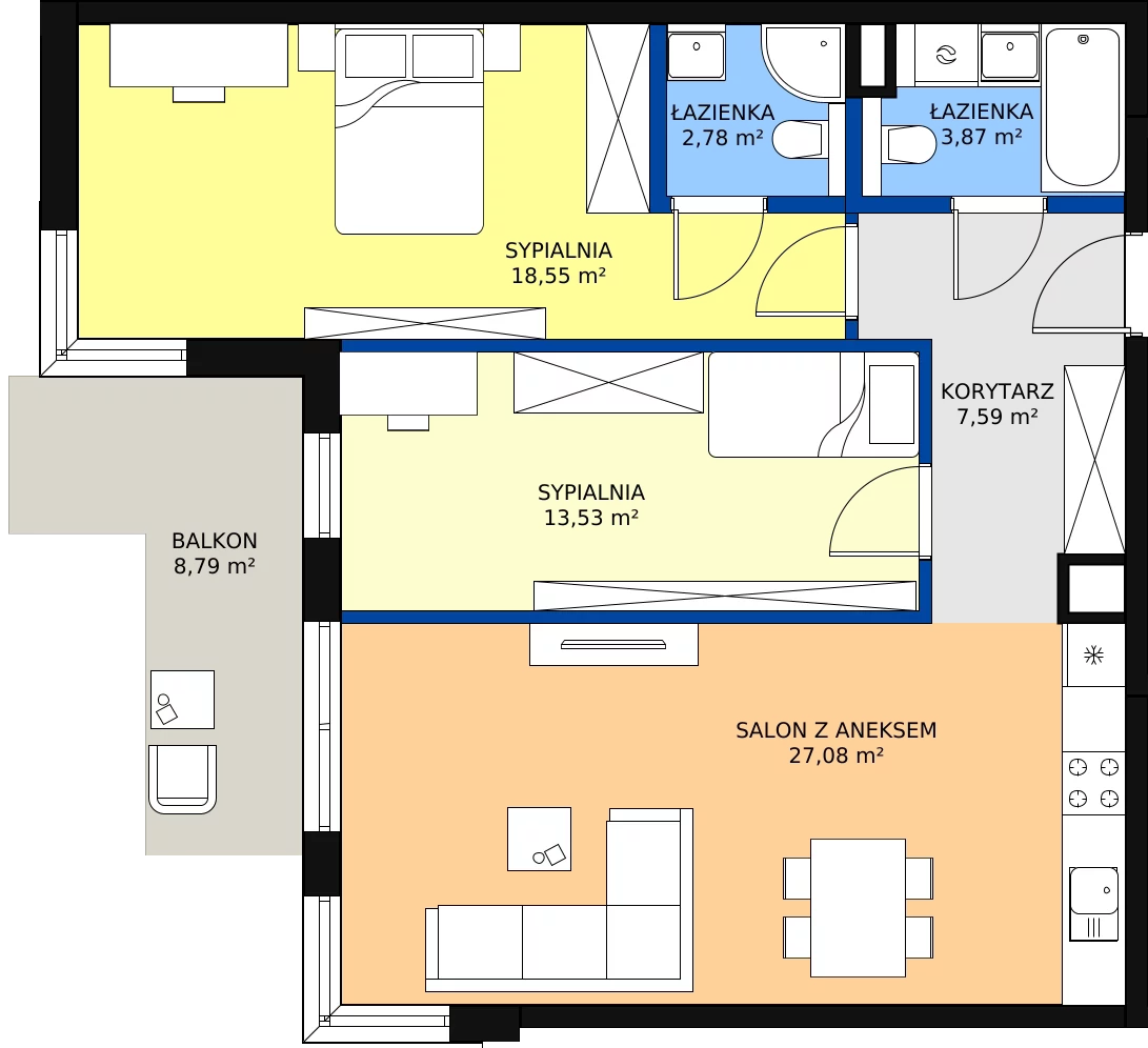 Zalety mieszkania 73.42 m², 40