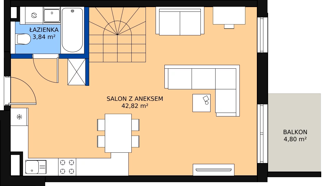 Zalety mieszkania 74.12 m², 48