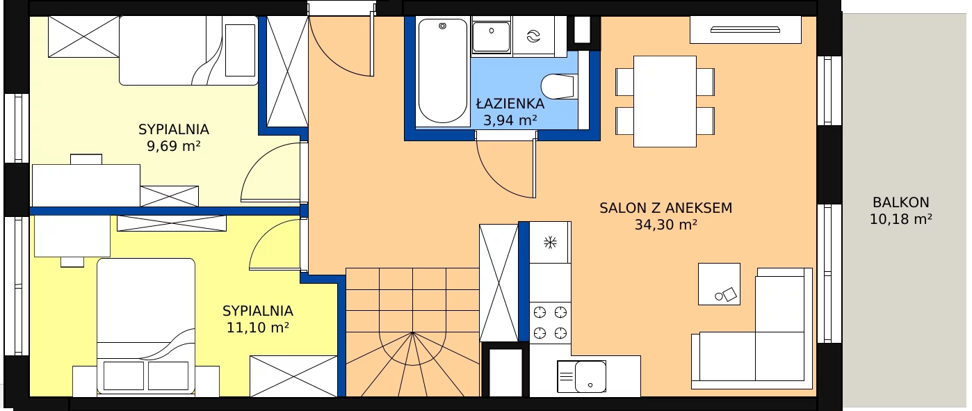 Zalety mieszkania 79.05 m², 75
