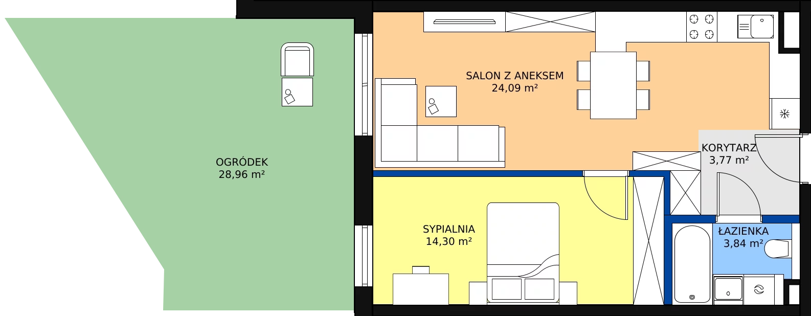 Zalety mieszkania 46.01 m², 79