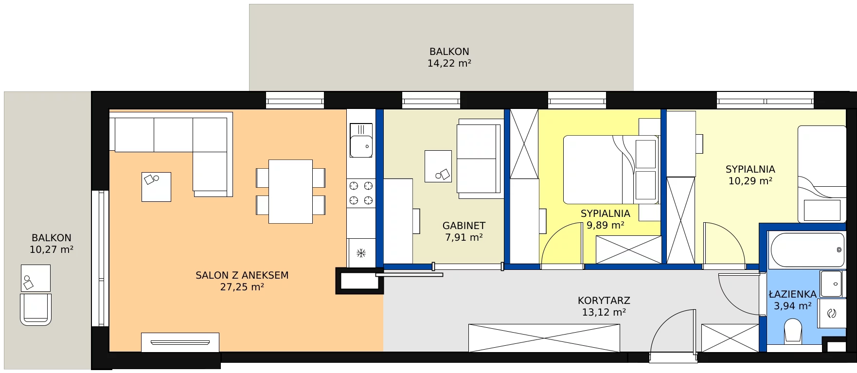 Zalety mieszkania 72.4 m², 92