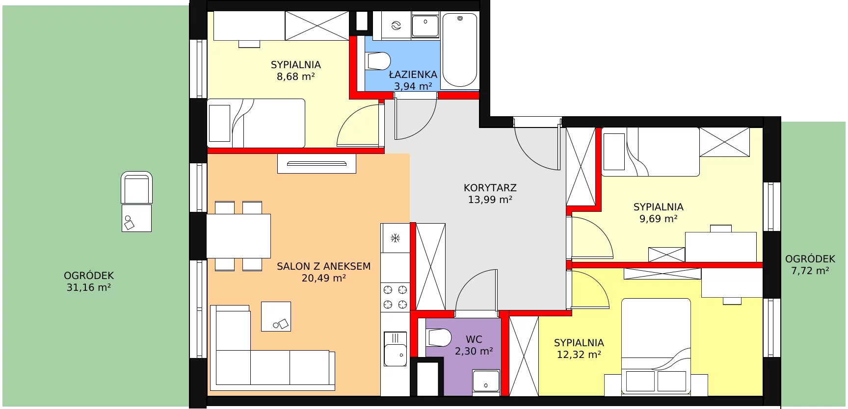 4 pokoje, mieszkanie 71,41 m², parter, oferta nr 101, Strumykowa, Warszawa, Białołęka, Nowodwory, ul. Strumykowa