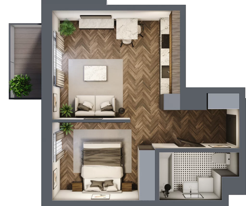 2 pokoje, mieszkanie 39,59 m², piętro 6, oferta nr B54, Karolewska 60, Łódź, Polesie, Karolew, ul. Karolewska 54/60