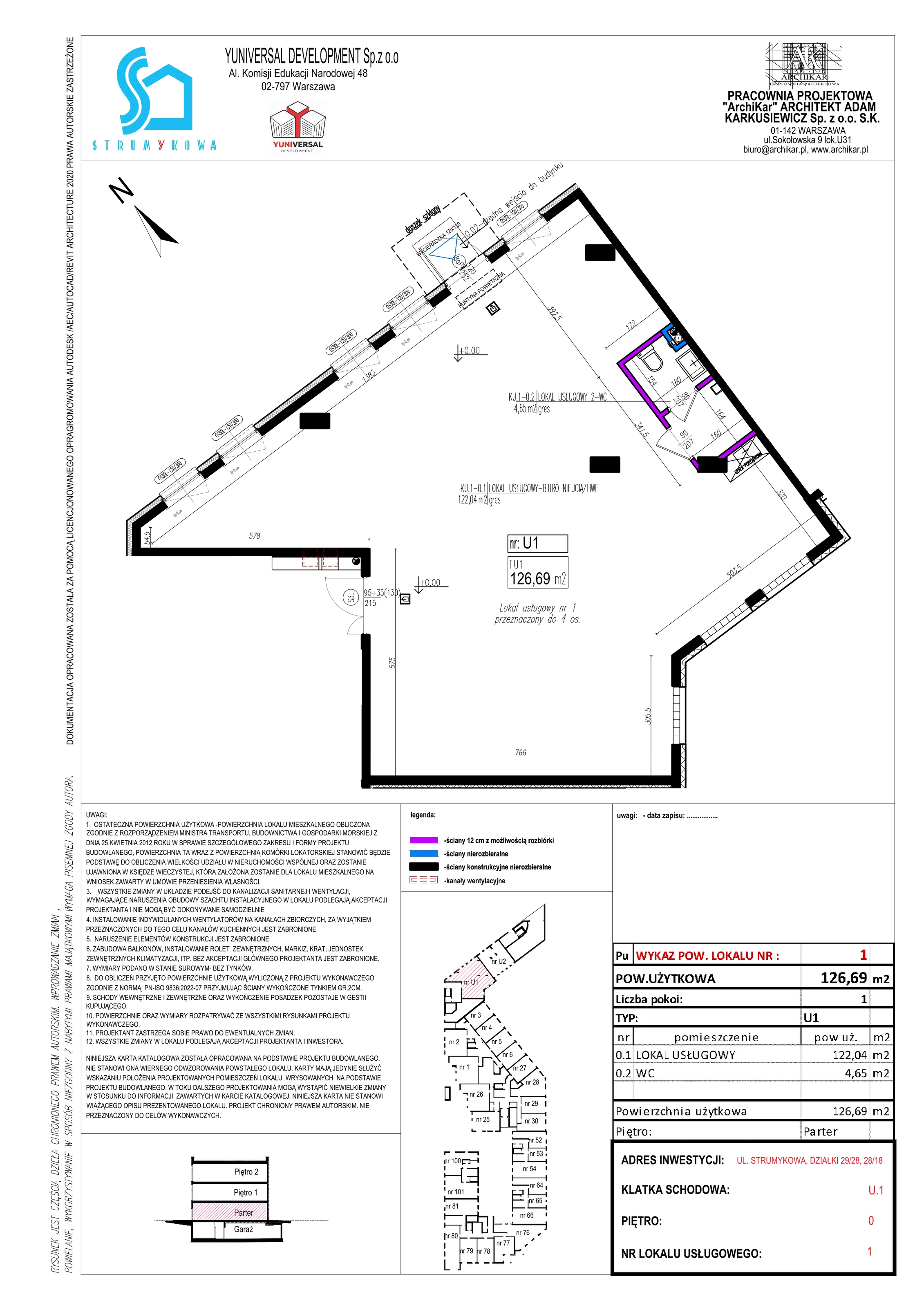 Lokal użytkowy 126,69 m², oferta nr U1, Strumykowa - lokale użytkowe, Warszawa, Białołęka, Nowodwory, ul. Strumykowa