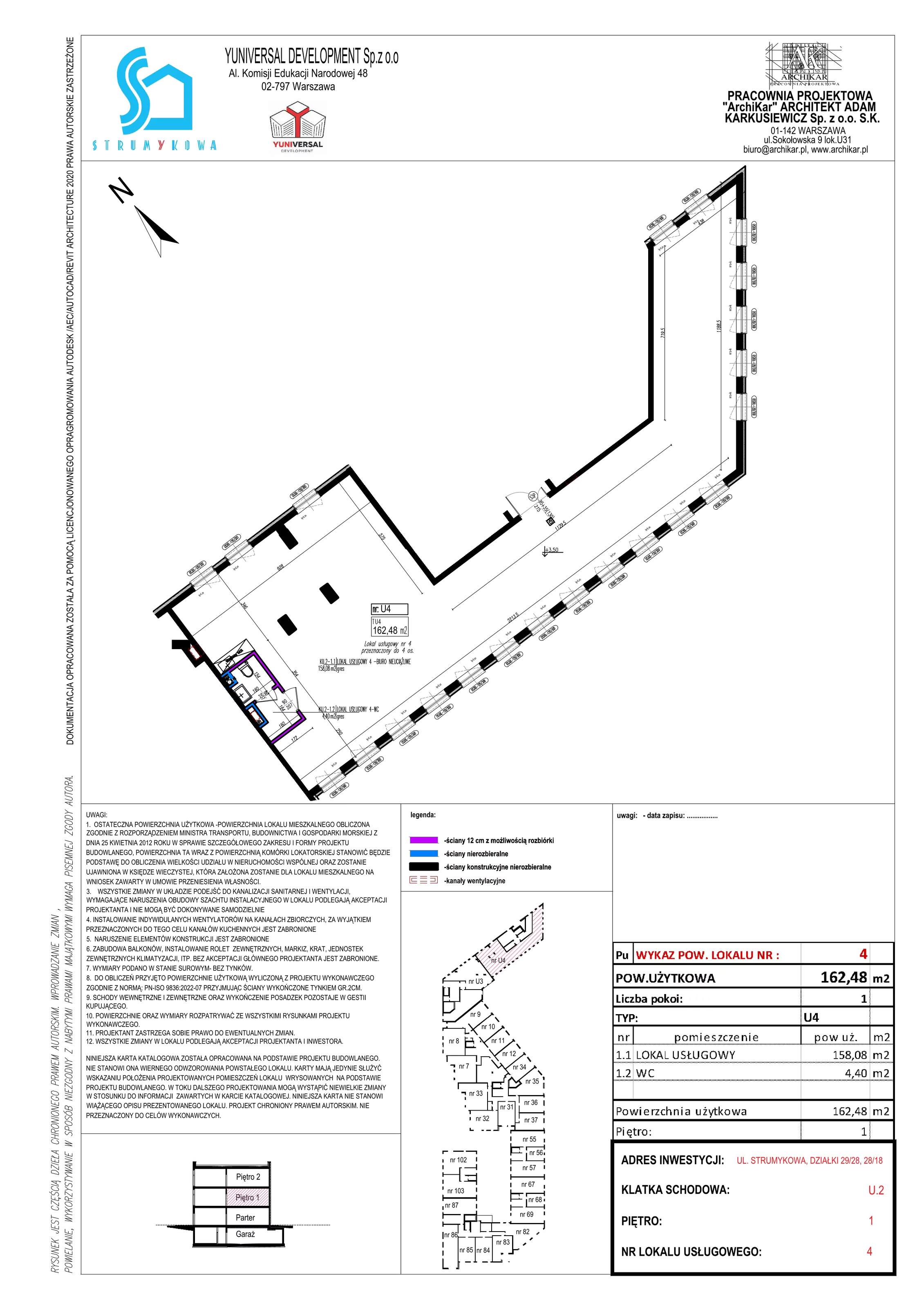 Lokal użytkowy 162,48 m², oferta nr U4, Strumykowa - lokale użytkowe, Warszawa, Białołęka, Nowodwory, ul. Strumykowa