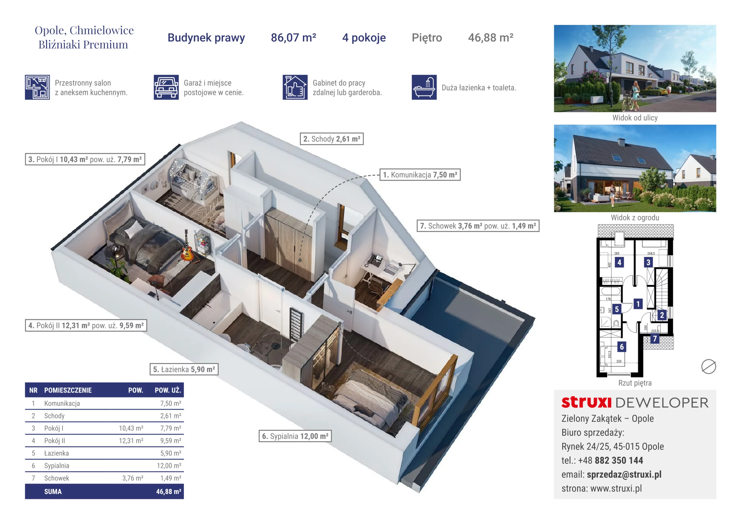 Mieszkanie 86,07 m², parter, oferta nr BRW19P, Osiedle Róży Wiatrów, Opole, Chmielowice, ul. Opalowa / Szmaragdowa / Daktylowa / al. Miętowa / Maciejkowa