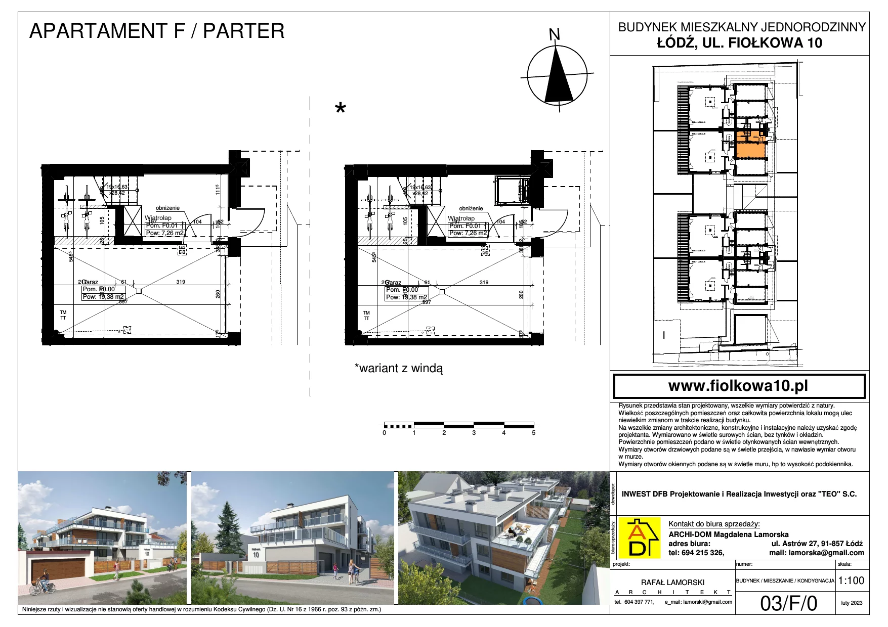 Apartament 149,36 m², parter, oferta nr 3 F, Apartamenty Fiołkowa 10, Łódź, Bałuty, Julianów-Marysin-Rogi, ul. Fiołkowa 10