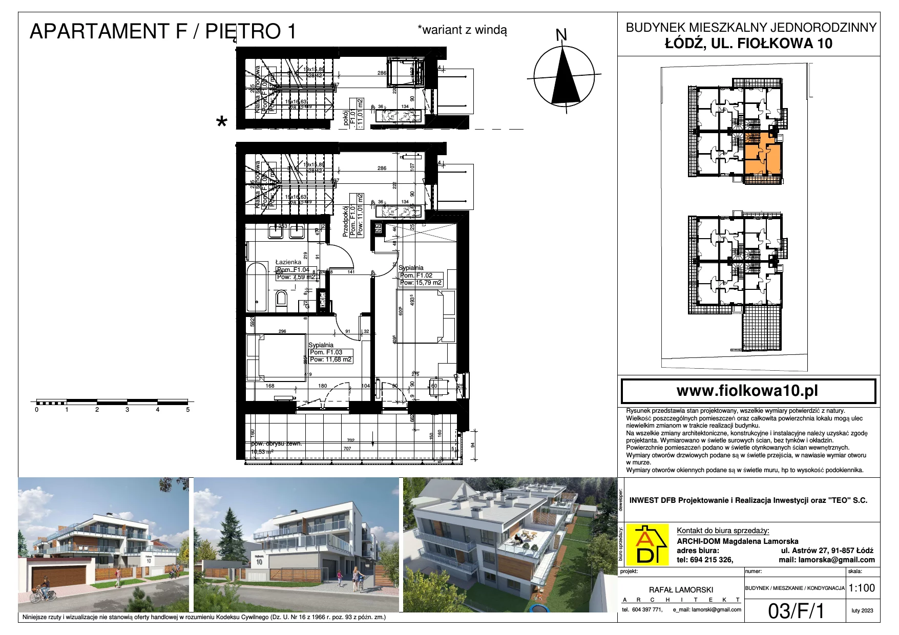 Apartament 149,36 m², parter, oferta nr 3 F, Apartamenty Fiołkowa 10, Łódź, Bałuty, Julianów-Marysin-Rogi, ul. Fiołkowa 10