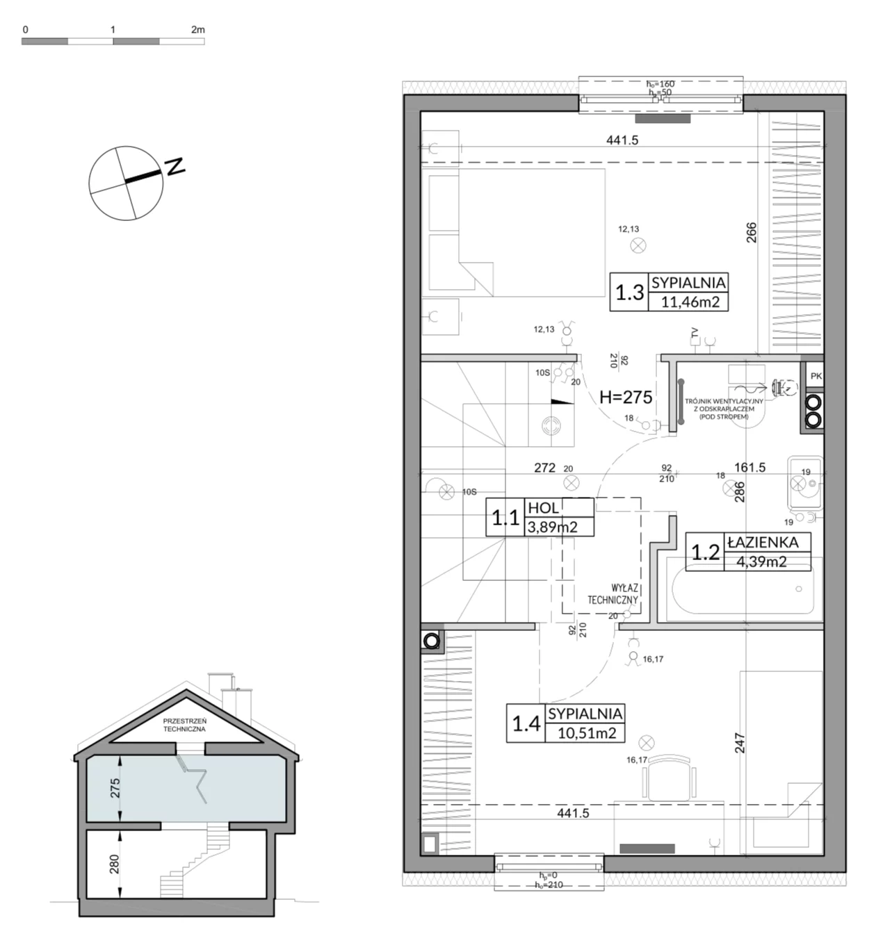 Dom 65,83 m², oferta nr 3B, Nova Magdalenka 7, Słomin, ul. Janczewicka