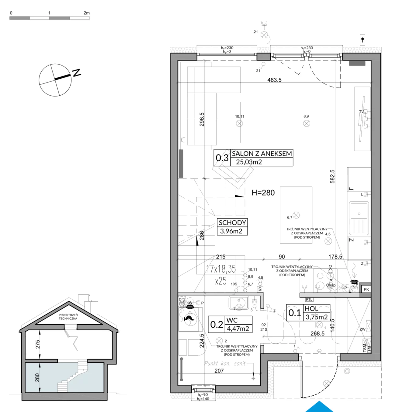 Dom 72,90 m², oferta nr 6B, Nova Magdalenka 7, Słomin, ul. Janczewicka