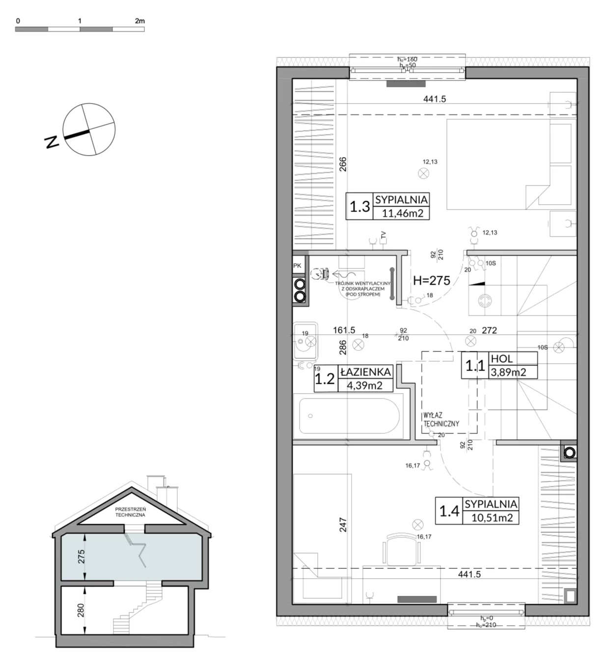 Dom 65,83 m², oferta nr 14A, Nova Magdalenka 7, Słomin, ul. Janczewicka