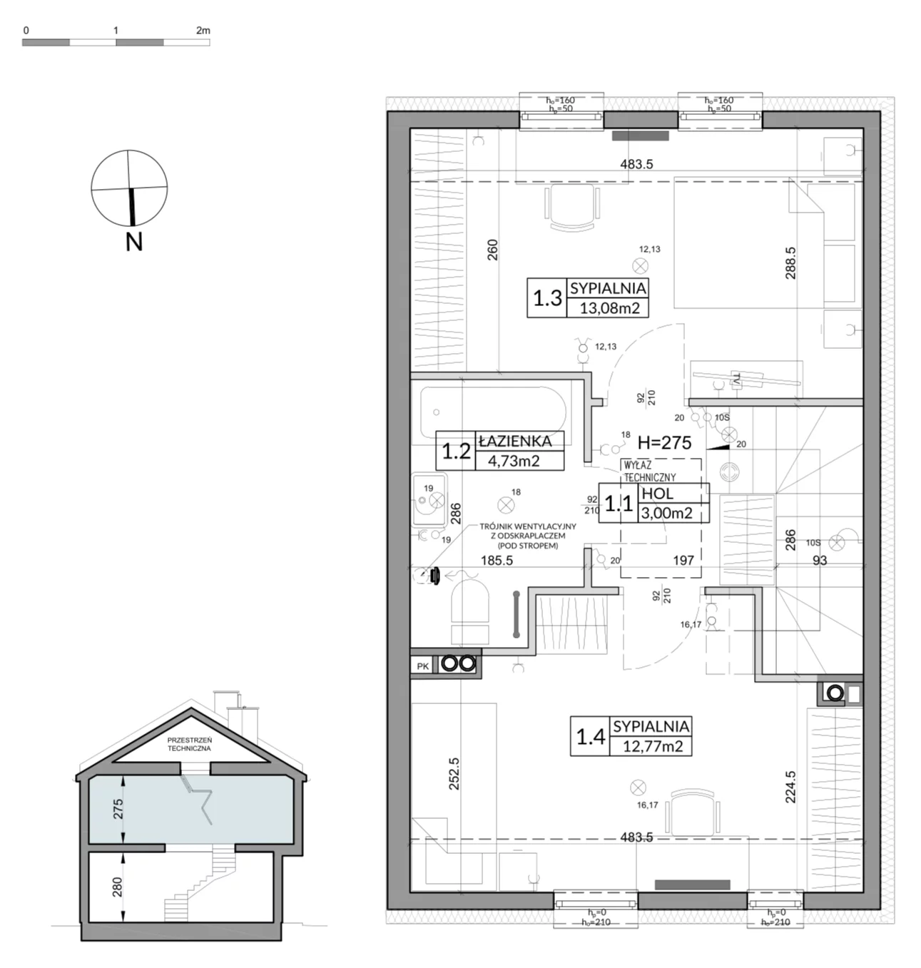 Dom 72,90 m², oferta nr 19A, Nova Magdalenka 7, Słomin, ul. Janczewicka