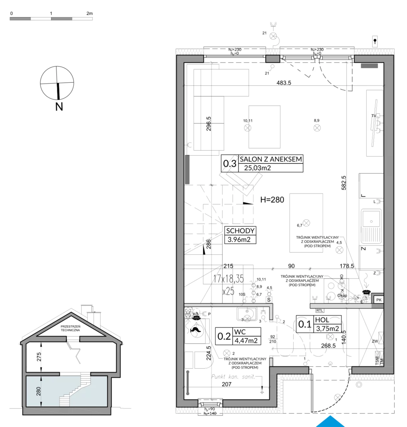 Dom 72,90 m², oferta nr 19B, Nova Magdalenka 7, Słomin, ul. Janczewicka