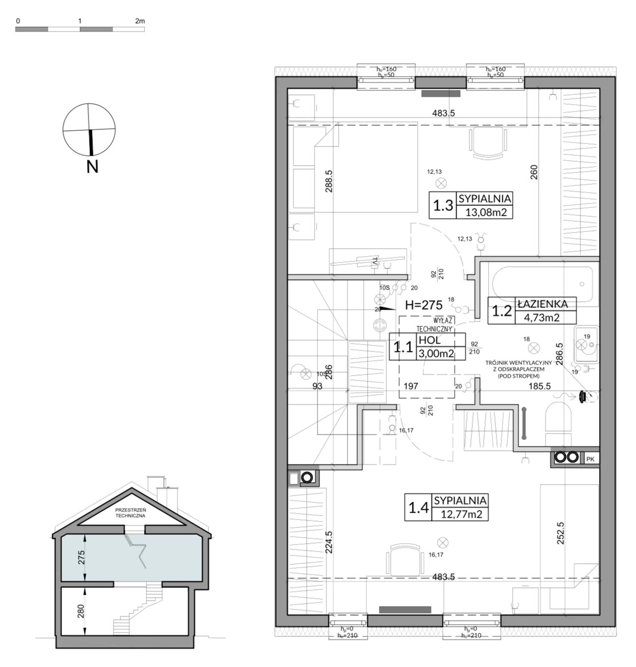 Dom 72,90 m², oferta nr 19B, Nova Magdalenka 7, Słomin, ul. Janczewicka
