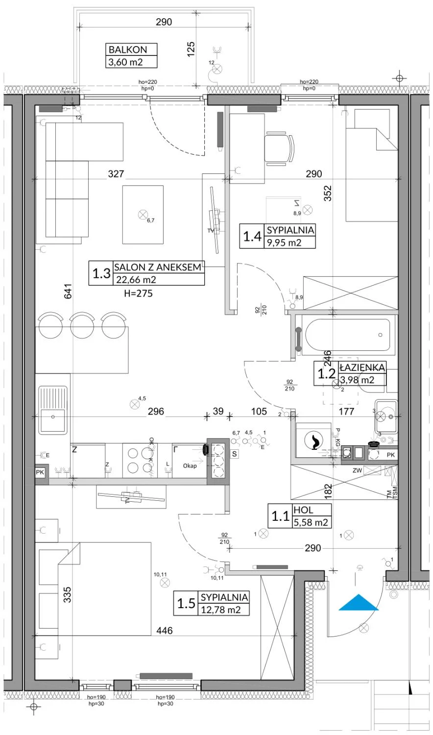 Mieszkanie 56,89 m², piętro 1, oferta nr 19B, Osiedle Młodych, Janczewice, ul. Jedności