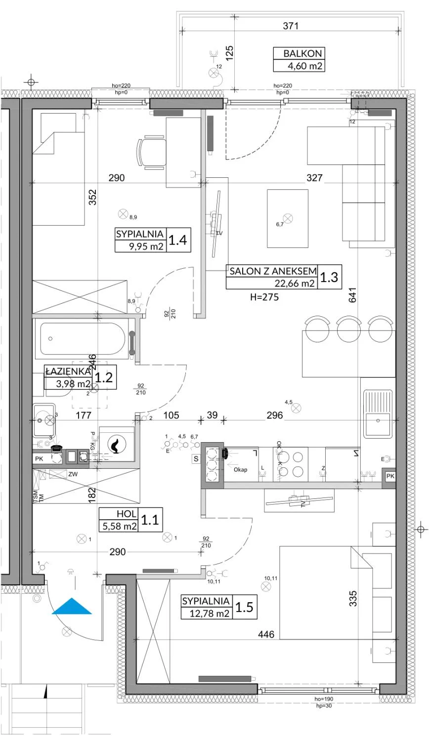 Mieszkanie 56,89 m², piętro 1, oferta nr 20B, Osiedle Młodych, Janczewice, ul. Jedności