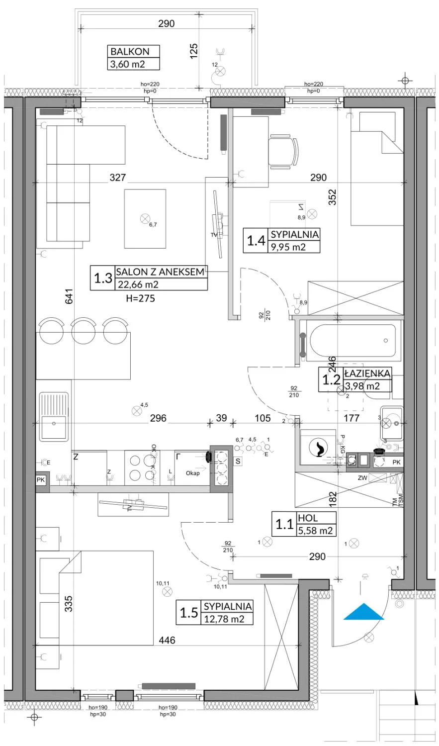 Mieszkanie 56,89 m², piętro 1, oferta nr 23B, Osiedle Młodych, Janczewice, ul. Jedności