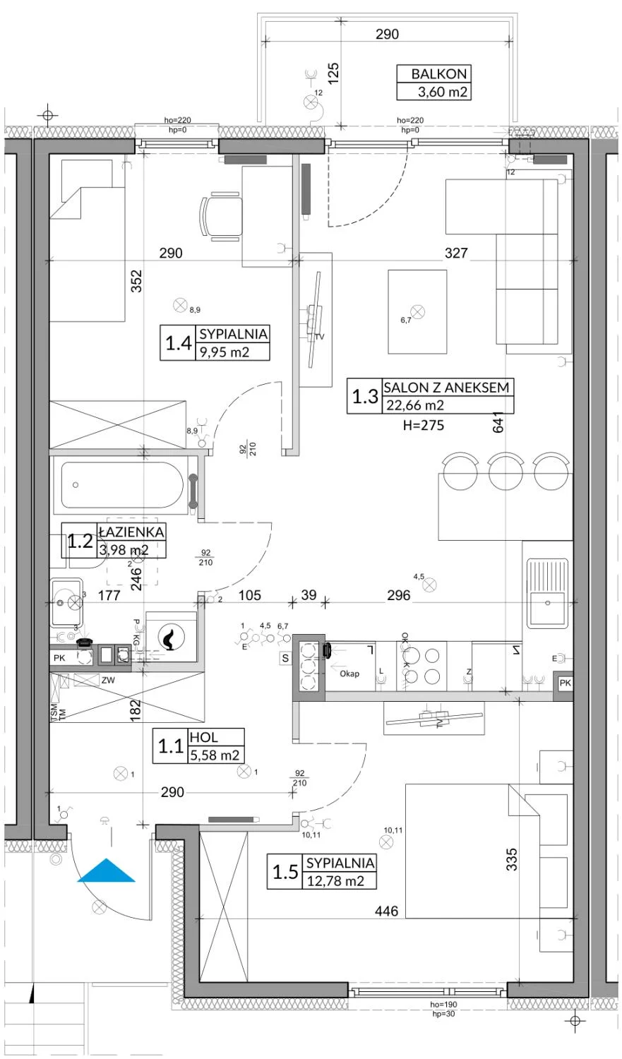 Mieszkanie 56,89 m², piętro 1, oferta nr 24B, Osiedle Młodych, Janczewice, ul. Jedności