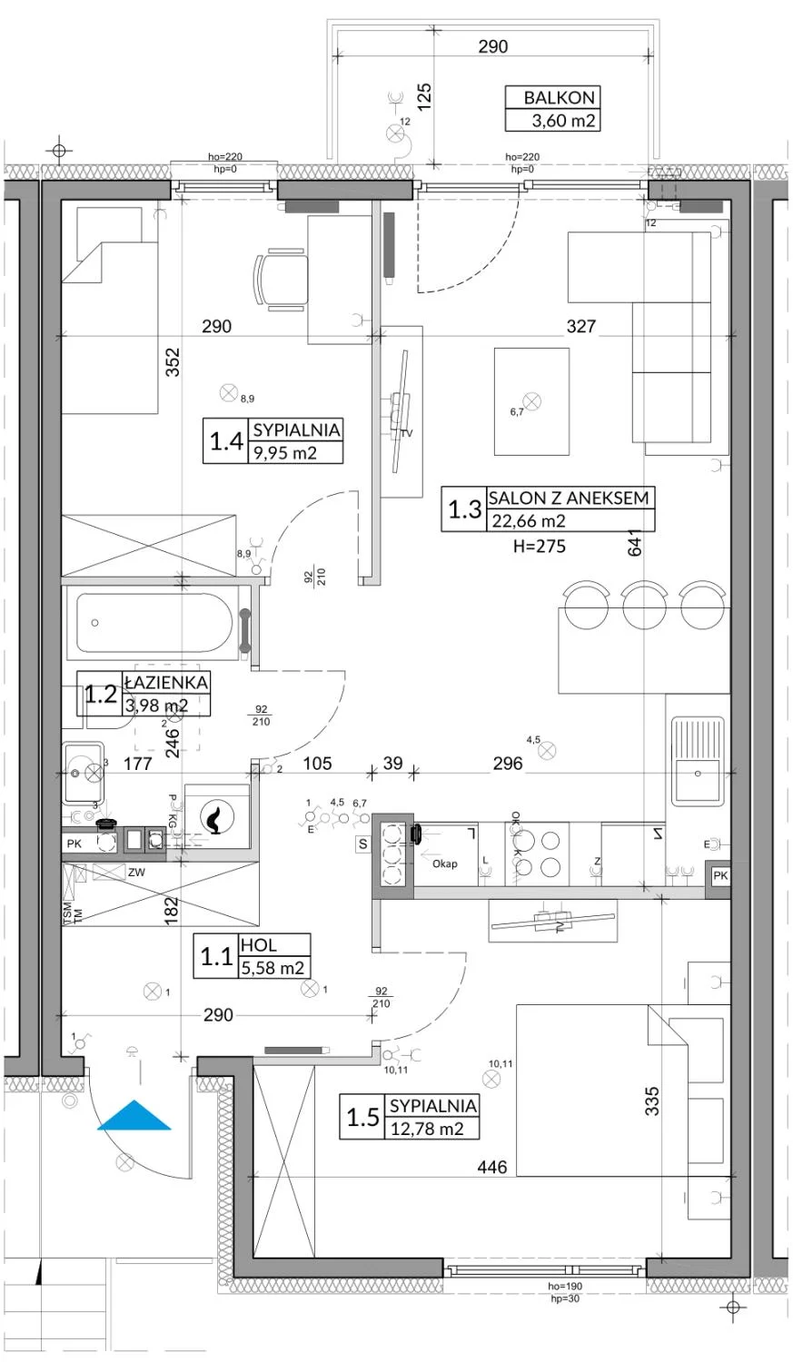 Mieszkanie 56,89 m², piętro 1, oferta nr 4B, Osiedle Młodych, Janczewice, ul. Jedności