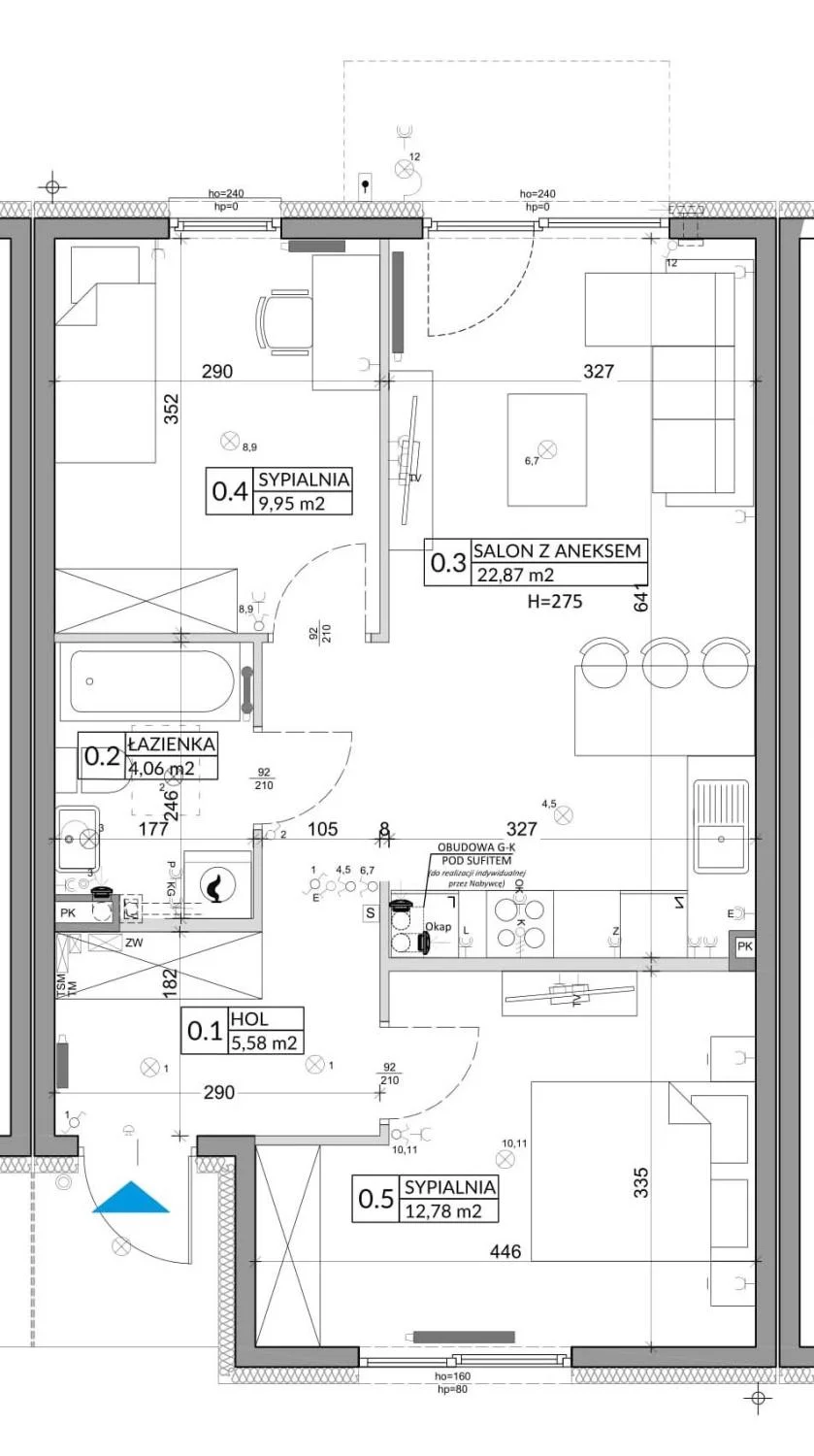 3 pokoje, mieszkanie 57,39 m², parter, oferta nr 71A, Osiedle Młodych, Janczewice, ul. Jedności